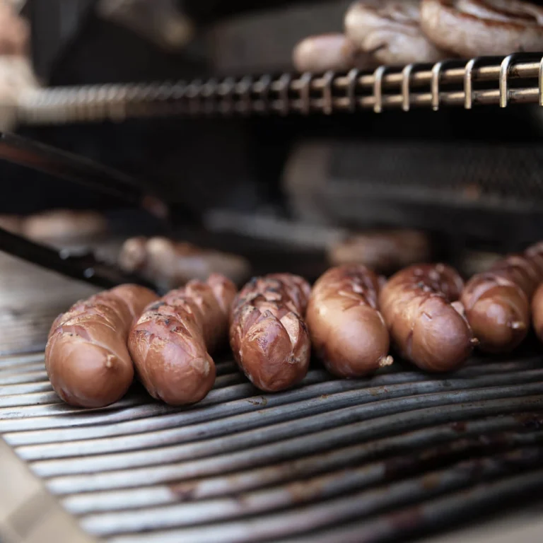 Bratwurst on the grill at the barbecue