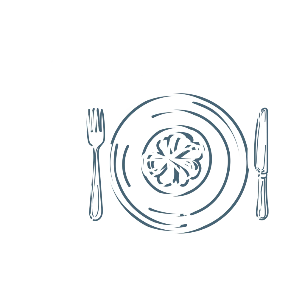 Icon Geniessen: gedeckter Teller mit Besteck